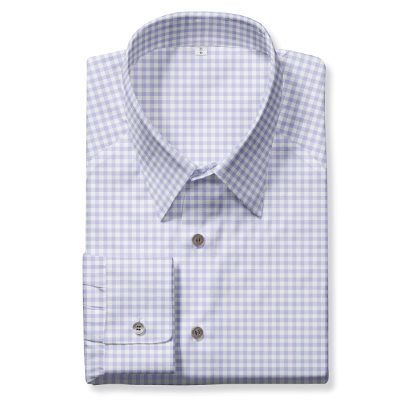 Camisa Regular em Algodão com Estampa Xadrez Vichy Azul