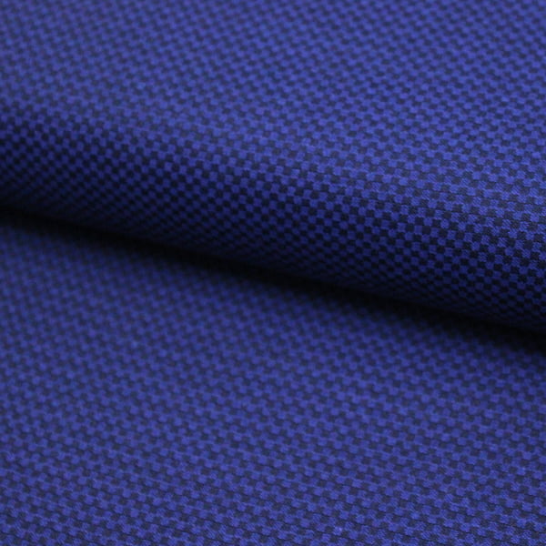 Tecido Camisaria Tricoline Fio 50 - Minises 03 - Maquinetado - Azul Marinho e Preto - 100% Algodão