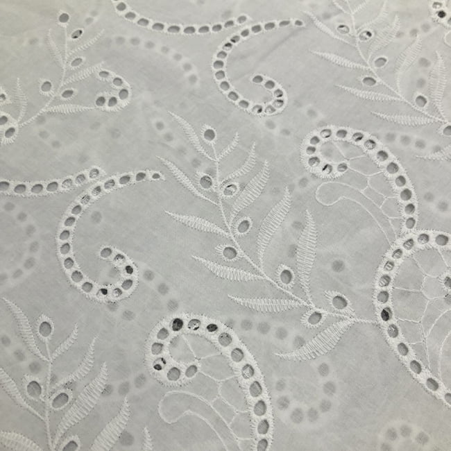 Tecido Laise Bordado 17 - Branco - 100% Algodão