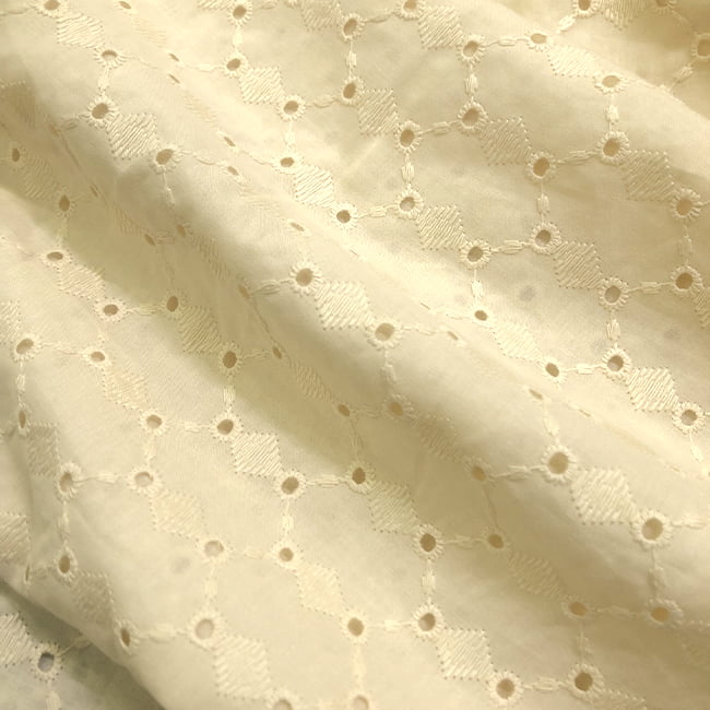Tecido Laise Bordado 18 - Bege - 100% Algodão
