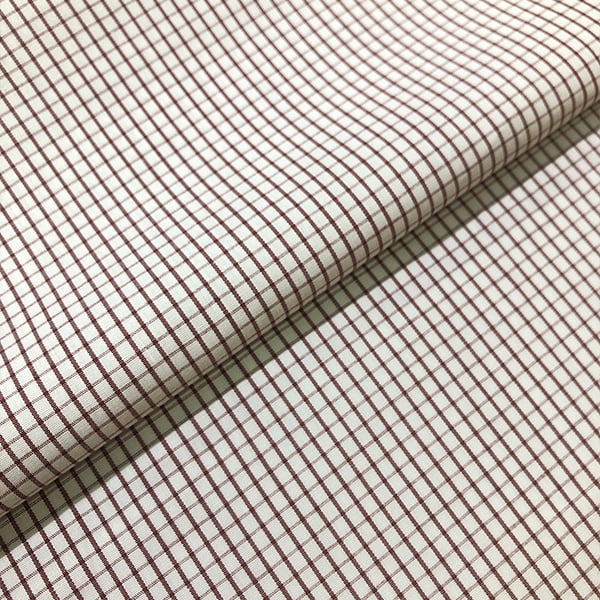 Tecido Tricoline Fio 60 Alexandria 325 Xadrez M Vinho Fundo Branco – 100% Algodão