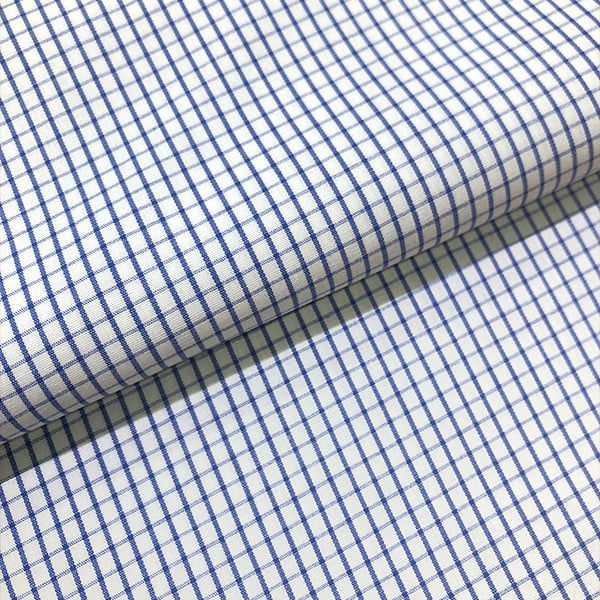Tecido Tricoline Fio 60 Alexandria 326 Xadrez M Azul Royal Fundo Branco – 100% Algodão