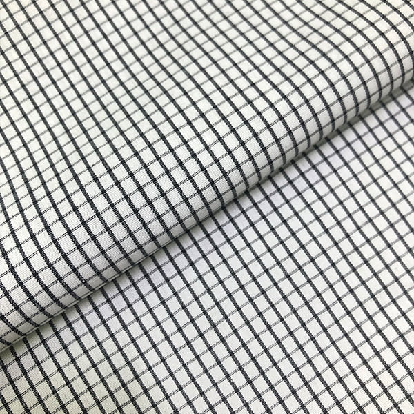Tecido Tricoline Fio 60 Alexandria 327 Xadrez M Azul Noite Fundo Branco – 100% Algodão