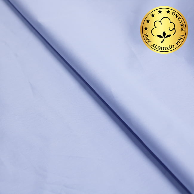 Tecido Camisaria fio 100 Liso - Cividale 02 Celeste - 100% Algodão Pima