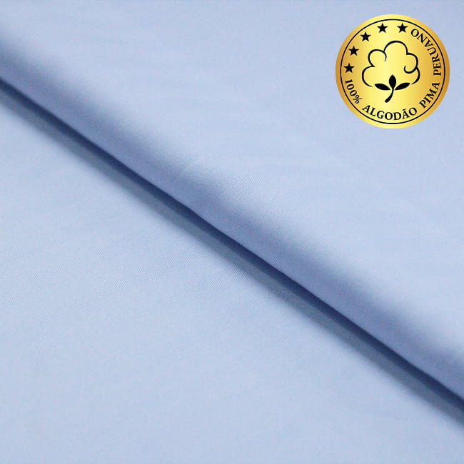 Tecido Camisaria fio 100 Maquinetado - Resca Cividale 02 Celeste - 100% Algodão Pima
