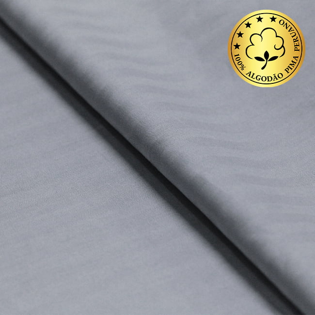 Tecido Camisaria fio 100 Maquinetado - Resca Cividale 03 Cinza Pérola - 100% Algodão Pima