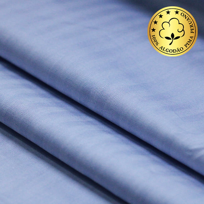 Tecido Camisaria fio 100 Maquinetado - Resca Cividale 04 Azzurro - 100% Algodão Pima