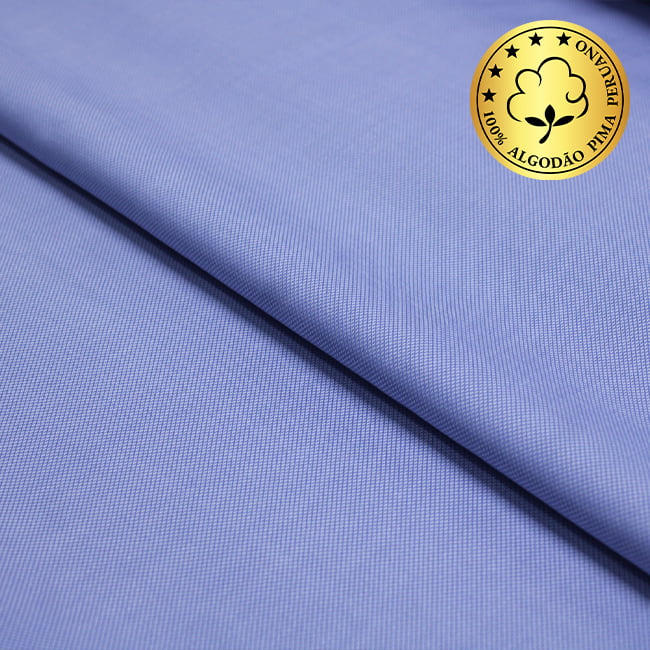 Tecido Camisaria fio 50 Maquinetado - Brisighela 03 Azzurro - 100% Algodão Pima