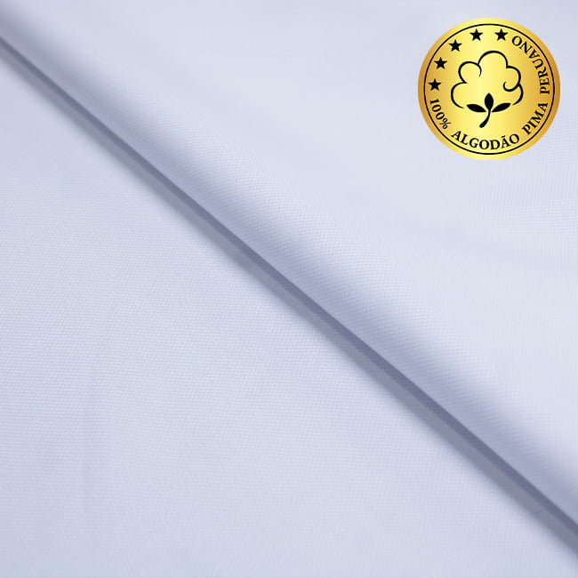 Tecido Camisaria Maquinetado - Gradara Oxford 01 Azzurro Fio 80 - 100% Algodão Pima