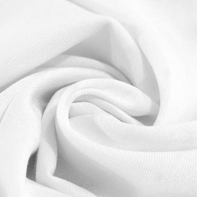 Tecido Viscose Lisa Sarjada Premium - Branco - 100% Viscose