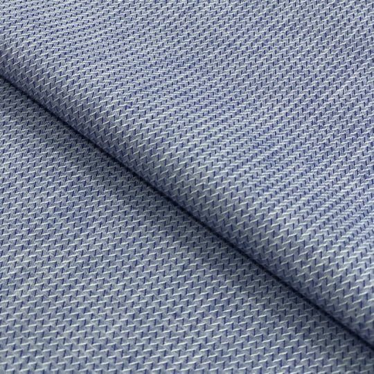 Tecido Camisaria Tricoline Fio 50 - Ravi 02 - Maquinetado - Azul Jeans - 100% Algodão 