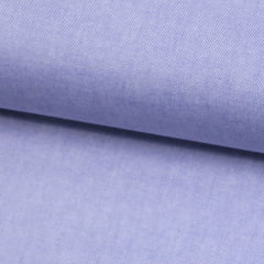 Tecido Camisaria Tricoline Fio 40  - Oxford 04 - Liso - Azul Jeans - 100% Algodão