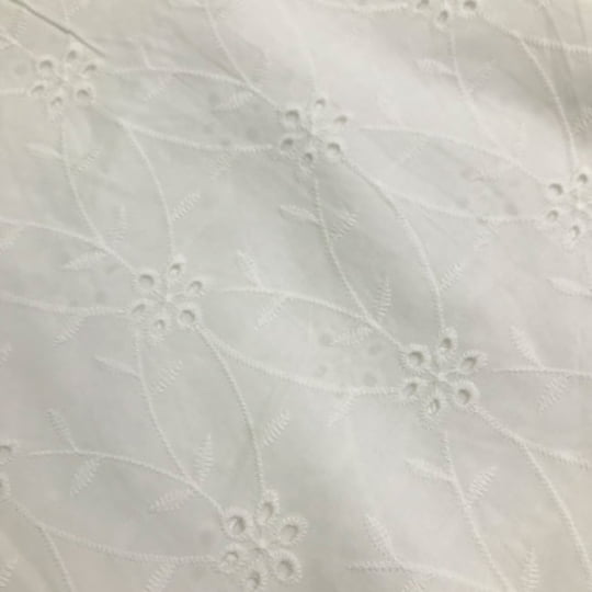 Tecido Laise Bordado 20 - Branco Off White - 100% Algodão