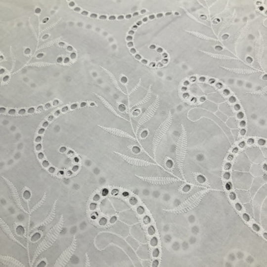 Tecido Laise Bordado 17 - Branco - 100% Algodão