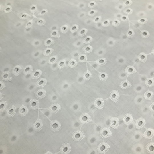 Tecido Laise Bordado 19 - Branco off white - 100% Algodão