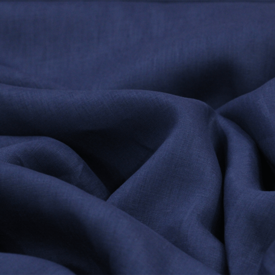 Tecido Cambraia de Linho Puro 03 - Azul Marinho - 100% Linho 
