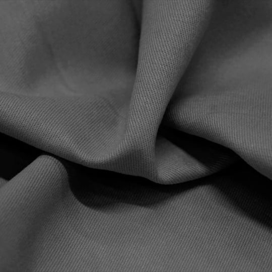 Tecido Sarjado Cotton Satin Liso - Cinza Médio - 98% Algodão 2% Elastano