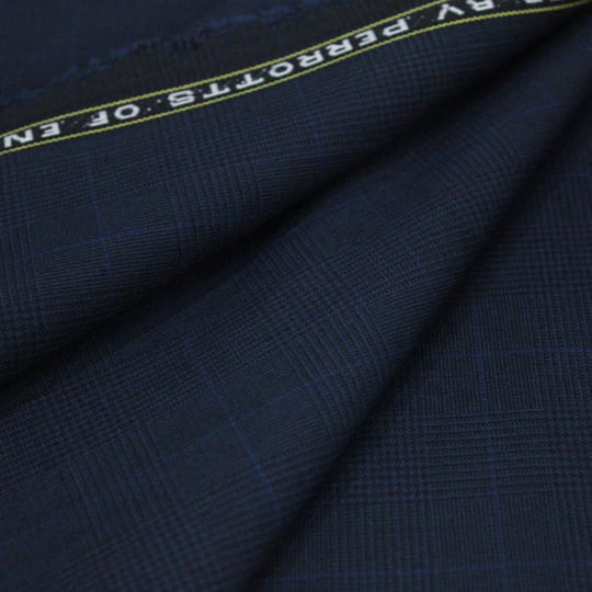 Tecido Alfaiataria Lã fria Classic Paramount 15 - Príncipe de Gales - Azul Noite - Super Tropical