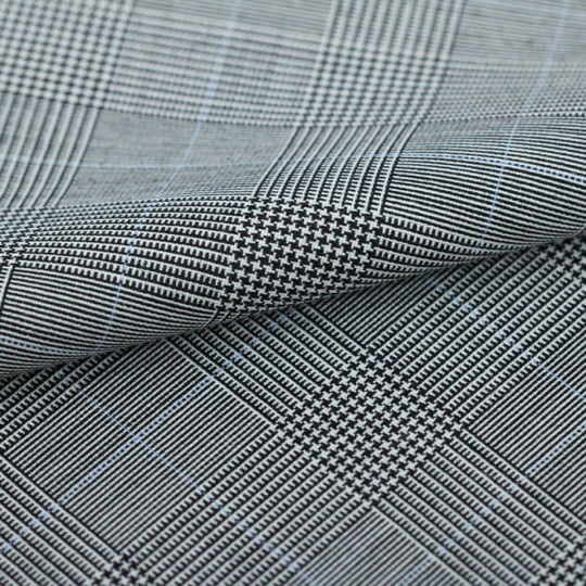 Tecido Alfaiataria Lã fria Classic Paramount 10 - Príncipe de Gales - Cinza - Super Tropical