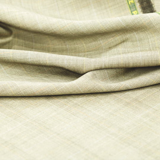 Tecido Alfaiataria Lã Fria Super 120 Paramount 28 - Príncipe de Gales Bege - Twill Premium