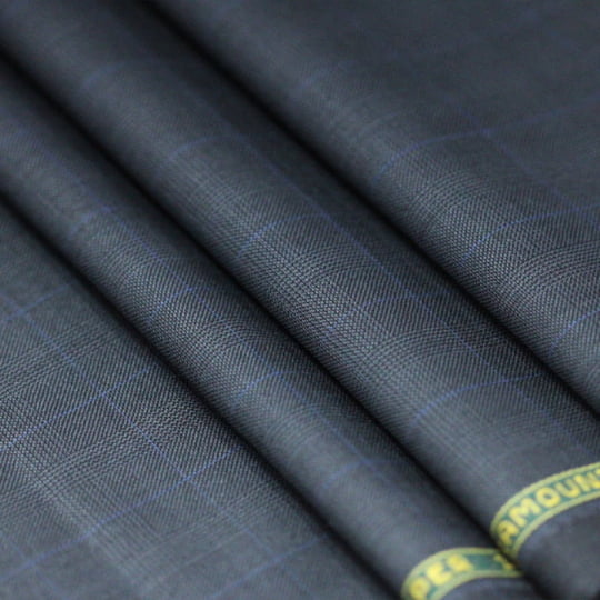 Tecido Alfaiataria Lã fria super 120 Paramount 06 Quadriculado Azul Grafite - Twill Premium