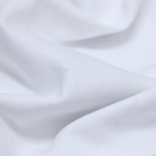 Tecido Sarjado Cotton Satin Liso - Branco - 99% Algodão 1% Elastano