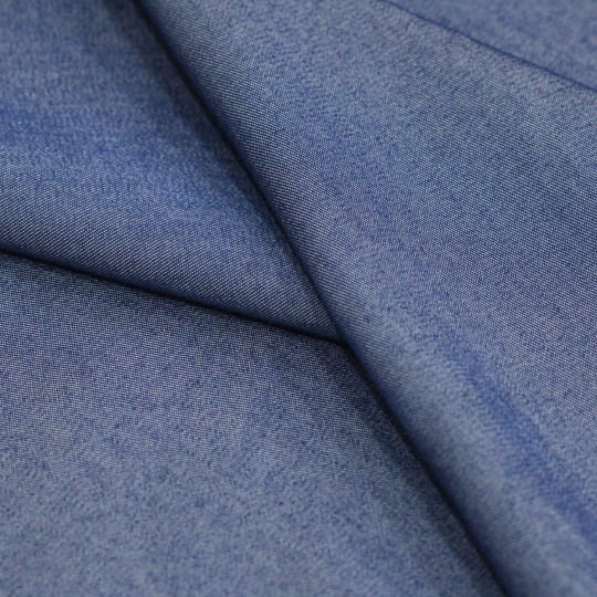 Tecido Camisaria Jeans 02 - Azul Médio - 70% Viscose 27% Poliéster 3% Elastano  