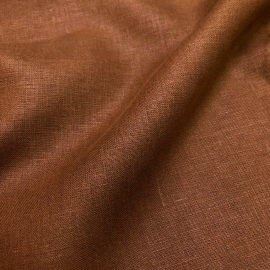 Tecido Linho Puro 65 Chocolate - 100% Linho 190g