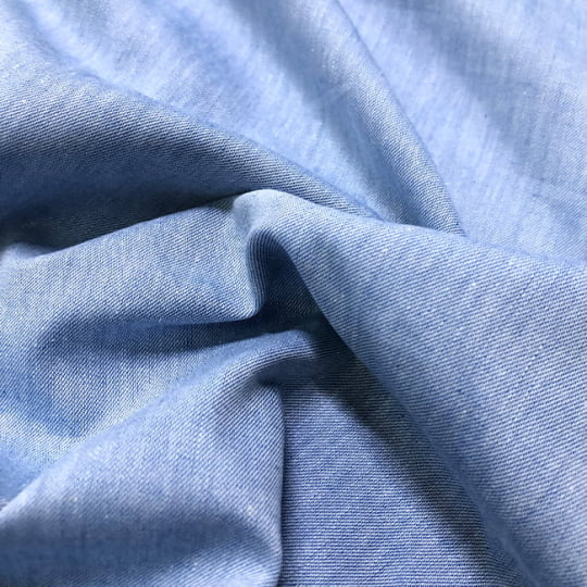 Tecido Camisaria Tricoline Fio 40 - Chambray - Azul Royal - 100% Algodão