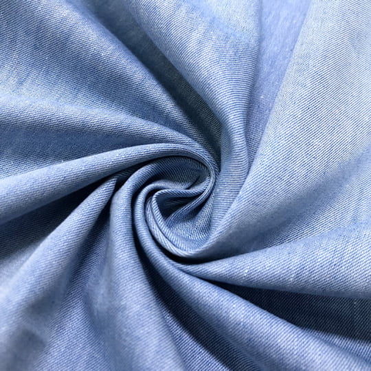 Tecido Camisaria Tricoline Fio 40 - Chambray - Azul Royal - 100% Algodão