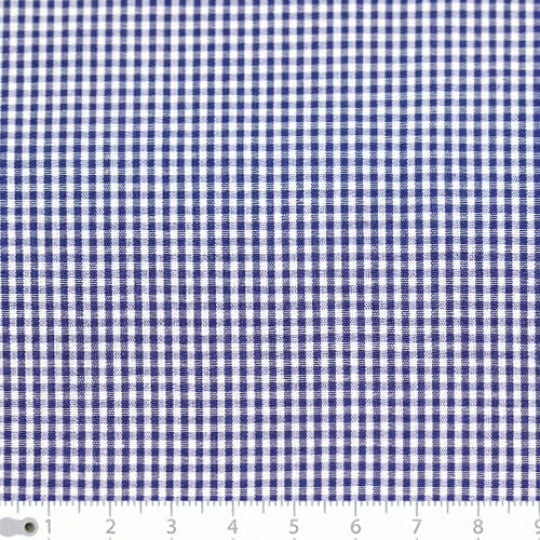Tecido Tricoline Fio Tinto Vichy Xadrez P Azul Marinho - 100% Algodão