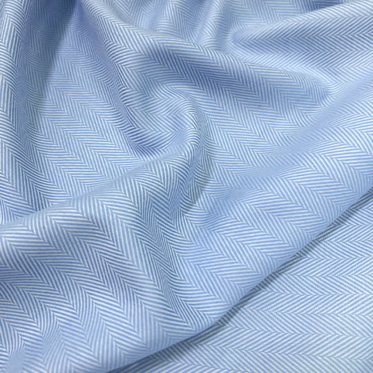 Tecido Camisaria Tricoline Fio 50 - Hórus 02 - Azul Claro - Maquinetado - 100% Algodão