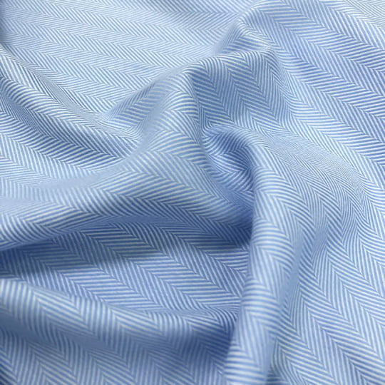 Tecido Camisaria Tricoline Fio 50 maquinetado Hórus 02 Azul Claro 100% Algodão