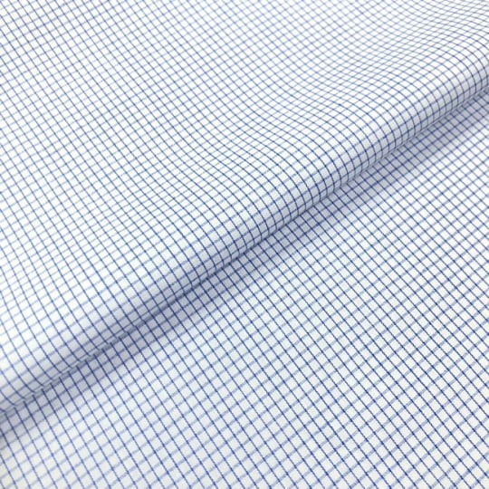 Tecido Camisaria Tricoline Fio 60 - Alexandria 303 - Xadrez M Marinho - 100% Algodão