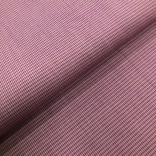 Tecido Camisaria Tricoline Fio 60 - Alexandria 319 - Xadrez P Vinho - Fundo vermelho - 100% Algodão
