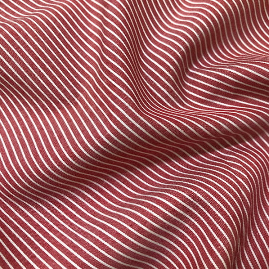Tecido Tricoline Fio 60 Alexandria 324 Listra M Branco Fundo Vermelho – 100% Algodão