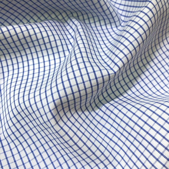 Tecido Tricoline Fio 60 Alexandria 326 Xadrez M Azul Royal Fundo Branco – 100% Algodão