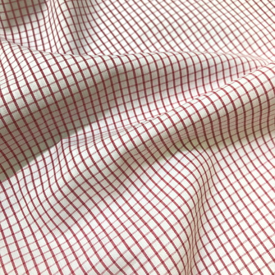 Tecido Tricoline Fio 60 Alexandria 328 Xadrez M Vermelho Fundo Branco – 100% Algodão