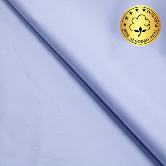 Tecido Camisaria fio 100 Liso - Cividale 02 Celeste - 100% Algodão Pima