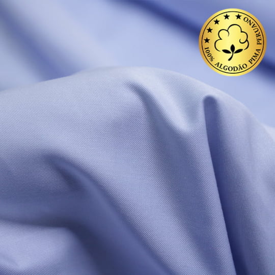 Tecido Camisaria fio 100 Liso - Cividale 02 Celeste - 100% Algodão Pima