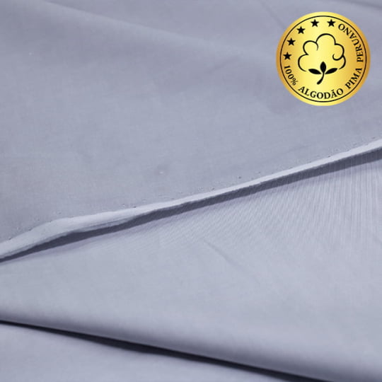 Tecido Camisaria fio 100 Liso - Cividale 03 Cinza Pérola - 100% Algodão Pima