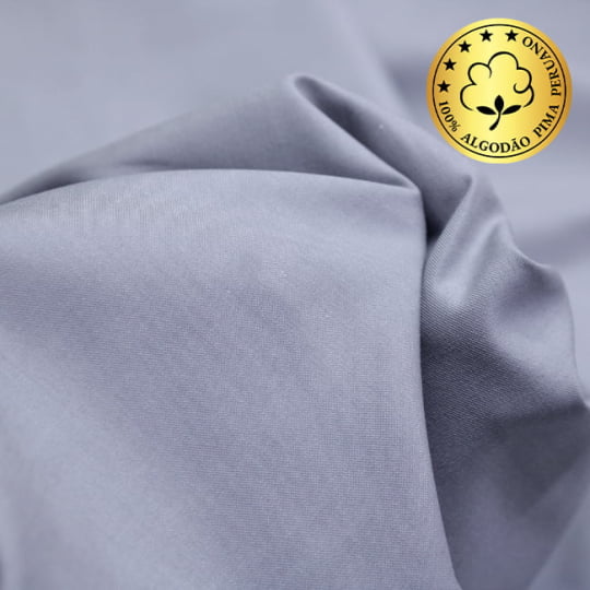 Tecido Camisaria fio 100 Liso - Cividale 03 Cinza Pérola - 100% Algodão Pima
