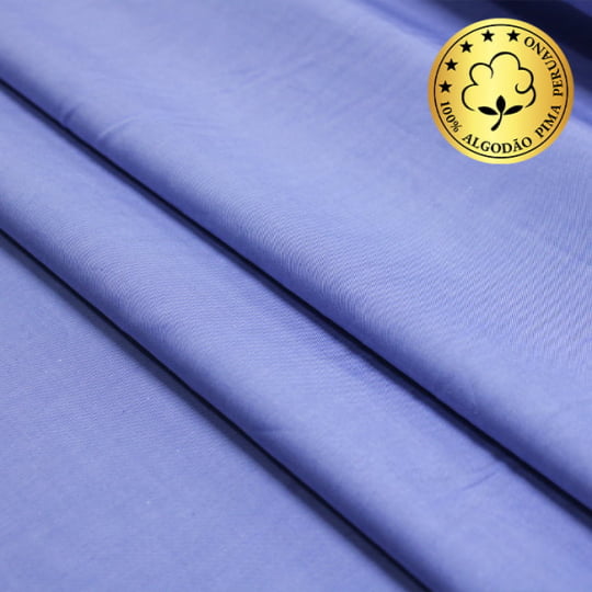 Tecido Camisaria fio 100 Liso - Cividale 04 Azzurro - 100% Algodão Pima
