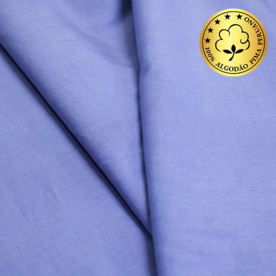 Tecido Camisaria fio 100 Liso - Cividale 04 Azzurro - 100% Algodão Pima