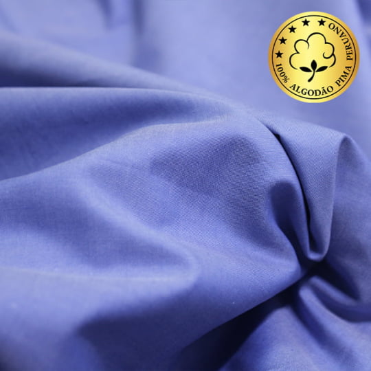 Tecido Camisaria fio 100 Liso - Cividale 04 Azzurro - 100% Algodão Pima