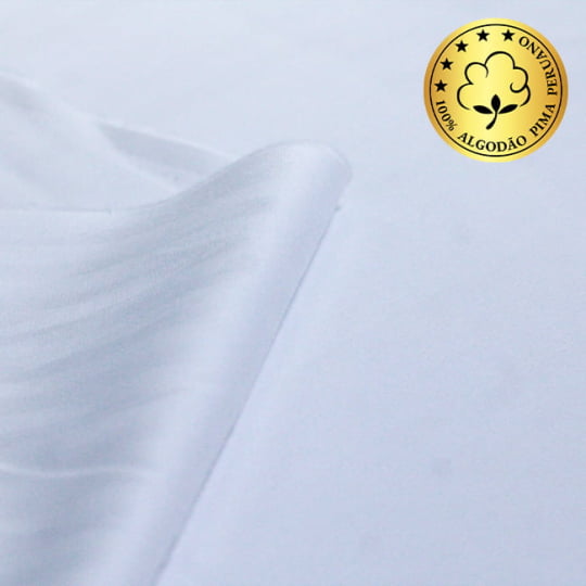 Tecido Camisaria fio 100 Maquinetado - Resca Cividale 01 Branco - 100% Algodão Pima