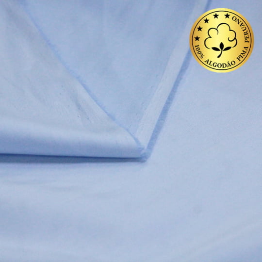 Tecido Camisaria fio 100 Maquinetado - Resca Cividale 02 Celeste - 100% Algodão Pima