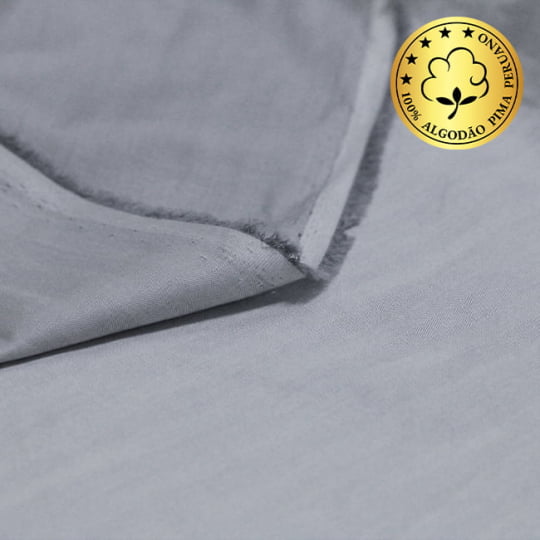 Tecido Camisaria fio 100 Maquinetado - Resca Cividale 03 Cinza Pérola - 100% Algodão Pima