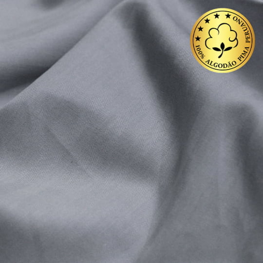 Tecido Camisaria fio 100 Maquinetado - Resca Cividale 03 Cinza Pérola - 100% Algodão Pima