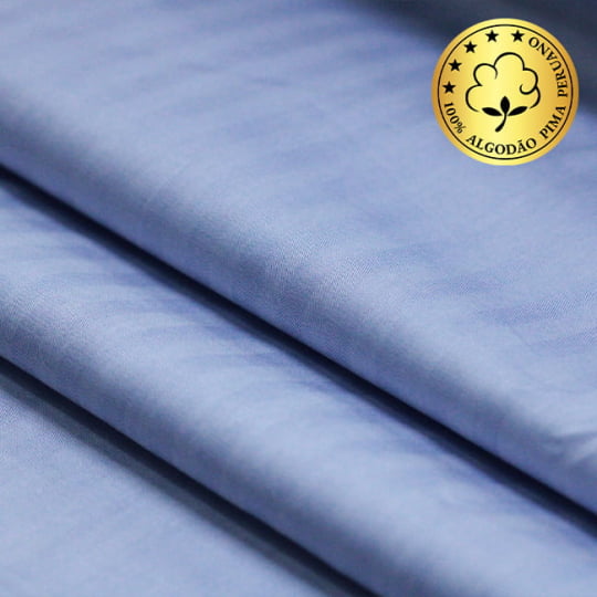 Tecido Camisaria fio 100 Maquinetado - Resca Cividale 04 Azzurro - 100% Algodão Pima